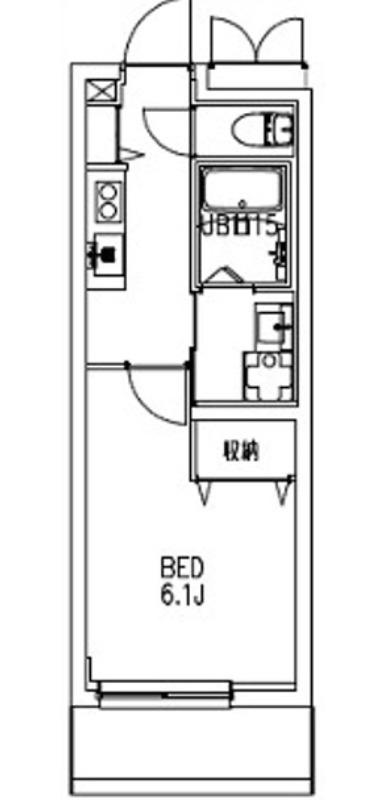 DOUE(1K/1階)の間取り写真