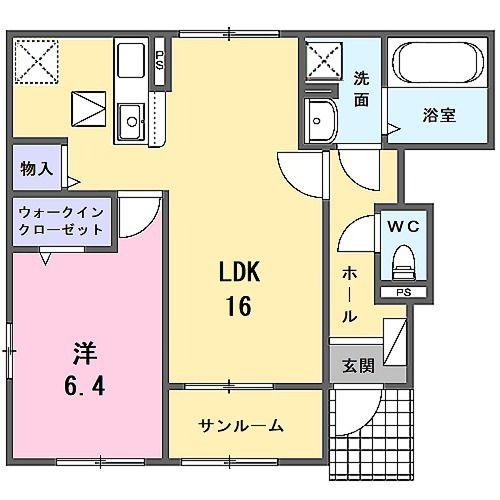 ラ フロレゾン(1LDK/1階)の間取り写真