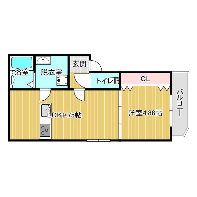 ARCASA KISHINOSATOVII(1LDK/3階)の間取り写真