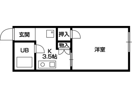 アメニティハイム香里(1K/1階)の間取り写真