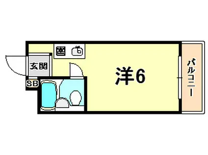 神栄ハイツ(ワンルーム/3階)の間取り写真
