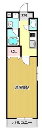 ピアスマート大供(1K/1階)の間取り写真