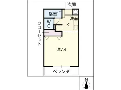 グランドール瑞穂(ワンルーム/1階)の間取り写真