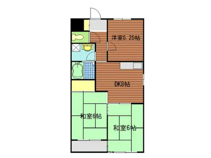 津江ビル(3DK/2階)の間取り写真