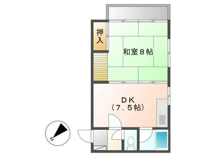 レディースマンション山代(1DK/1階)の間取り写真