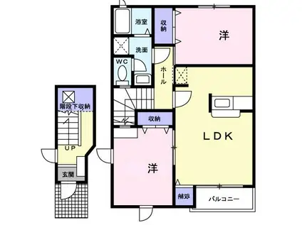 ファースト デューII(2LDK/2階)の間取り写真