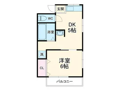 下島荘(1DK/1階)の間取り写真