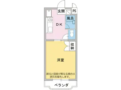 カーサカジマI(1DK/2階)の間取り写真
