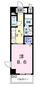 ヒルズ ビッグ ウエスト(1K/3階)の間取り写真