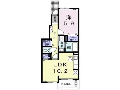 笑顔館II(1LDK/1階)の間取り写真