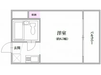 コーポ円満地(ワンルーム/2階)の間取り写真