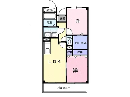 マーベラス豊成(2LDK/2階)の間取り写真