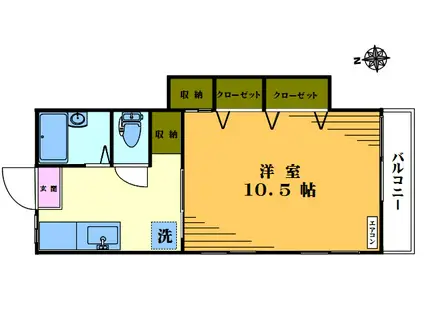 麗風荘(1K/2階)の間取り写真