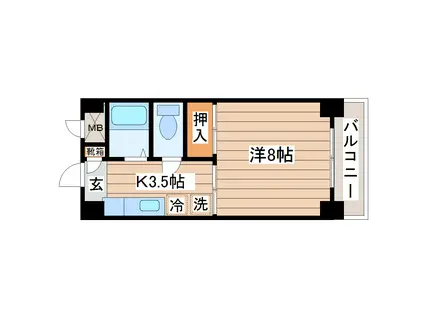 コーポラスさとう(1K/4階)の間取り写真