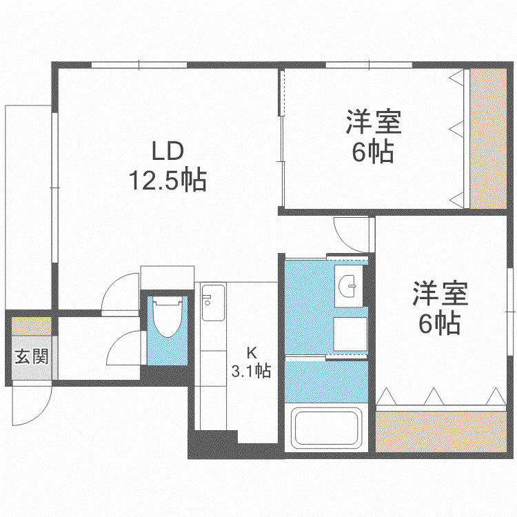 フェアリーヒル(2LDK/4階)の間取り写真