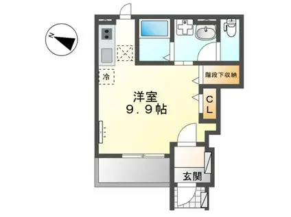 守山区上志段味アパート(ワンルーム/1階)の間取り写真