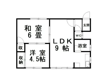 中西マンション(2LDK/1階)の間取り写真