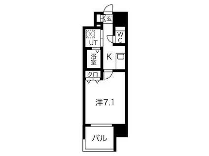プランドール新大阪サウスレジデンス(1K/6階)の間取り写真