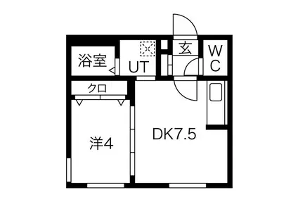 MAISON KAMUY 本郷通(1DK/1階)の間取り写真