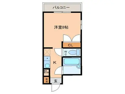 ロッキーコート太子(ワンルーム/4階)の間取り写真