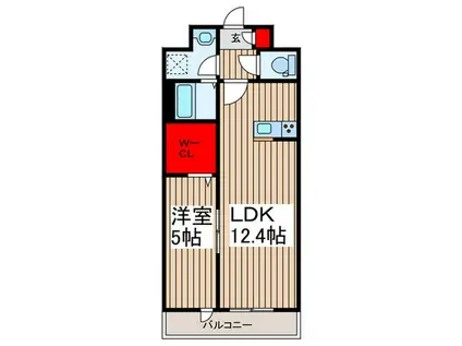 リーブルファイン蒲生駅(1LDK/2階)の間取り写真