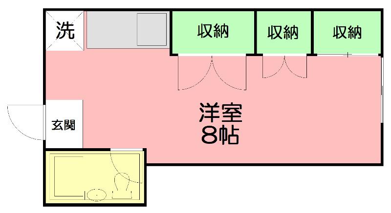 サンハイツ(ワンルーム/2階)の間取り写真