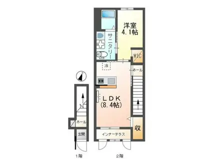 ファイン・ヴィラVII(1LDK/2階)の間取り写真