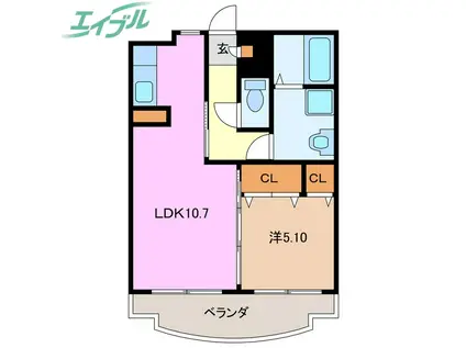 リベルテ(1LDK/3階)の間取り写真
