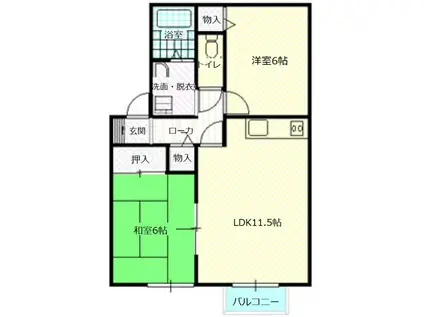 ベジタブルハイツ(2LDK/1階)の間取り写真
