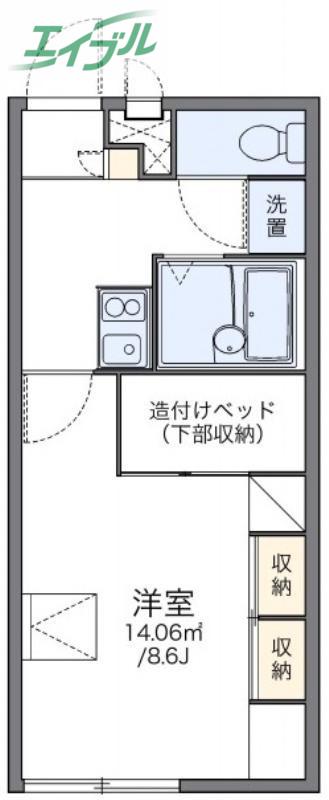 レオパレスエトワール(1K/2階)の間取り写真