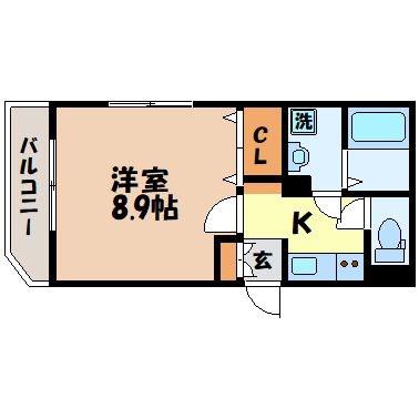 グリーンコート樺島(1K/4階)の間取り写真