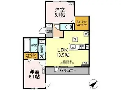D-AVANCE柱II(2LDK/1階)の間取り写真