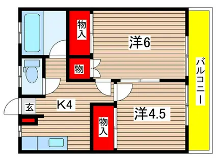 第5松コーポ(2K/2階)の間取り写真