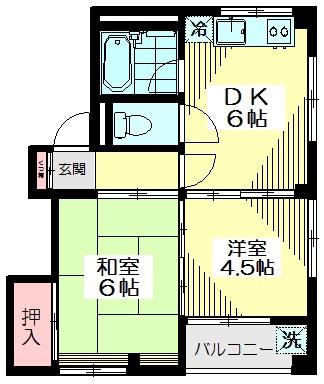新井マンション(2DK/2階)の間取り写真