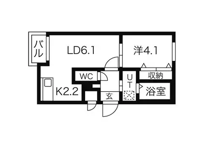 ル・ファール大通(1LDK/3階)の間取り写真