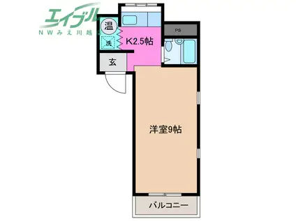 ポラリスハイツ(1K/2階)の間取り写真