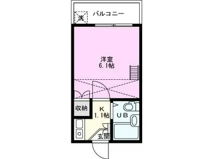 デグネス浦和(1K/1階)の間取り写真