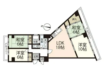 新木谷ビル(4LDK/9階)の間取り写真