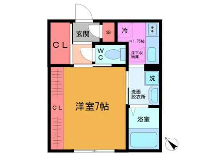 フォルス28(1K/2階)の間取り写真