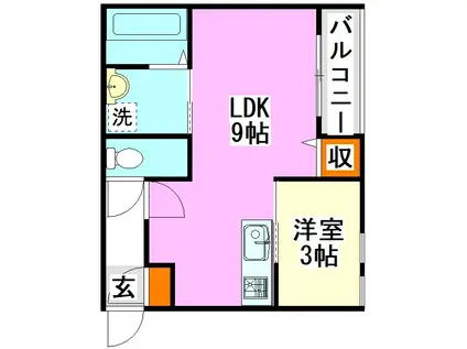 REGALEST OCEAN ROCK(1LDK/3階)の間取り写真