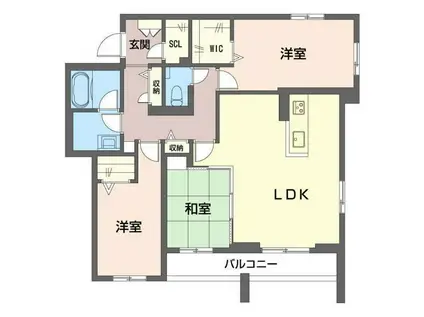 WITH PLUS 青葉台(3LDK/2階)の間取り写真