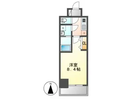 S-RESIDENCE今池BELETA(1K/3階)の間取り写真
