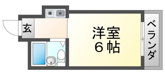フェリス山手(ワンルーム/1階)の間取り写真