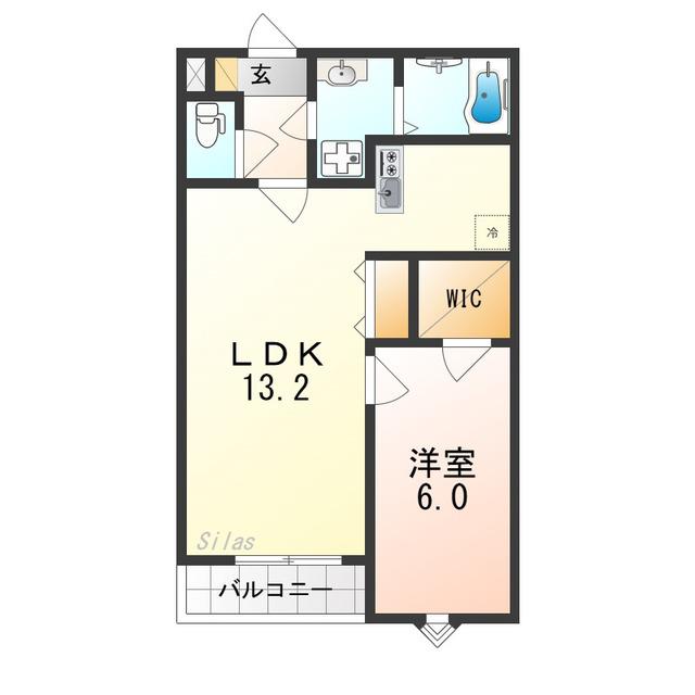 ジーメゾン石津町東ブリシエ(1LDK/1階)の間取り写真
