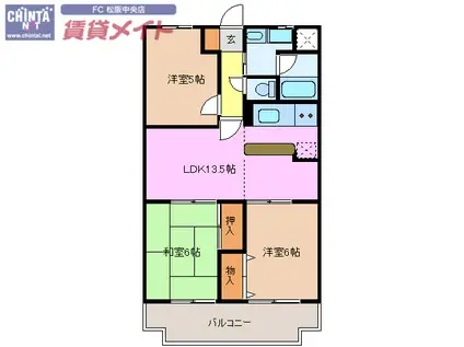 センチュリーハイランド(3LDK/4階)の間取り写真