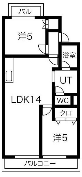 グリーンサイドヨシタカA(2LDK/3階)の間取り写真