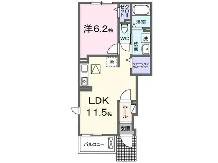 サン ファミーユI(1LDK/1階)の間取り写真