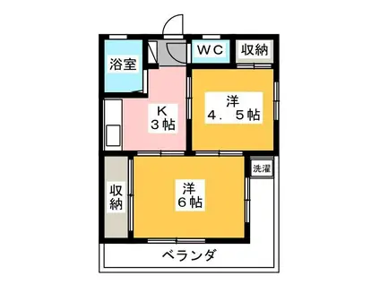 滝沢ハイム(2K/1階)の間取り写真