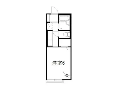 洋風ハイツ(1K/2階)の間取り写真