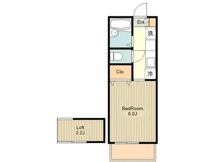 パークサイド吉祥寺(1K/2階)の間取り写真